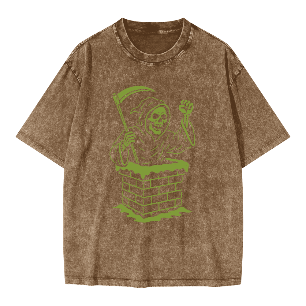 Reap What You Santa - Oversized Snow Wash T-shirt