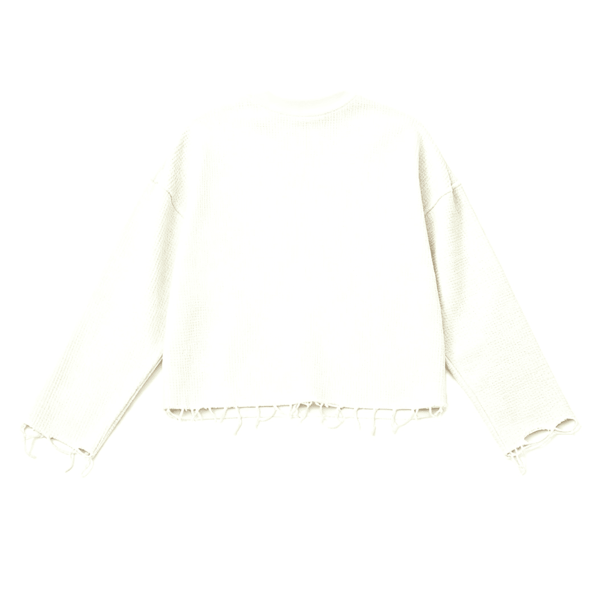 Heavyweight Waffle Cropped Long-Sleeve Shirt