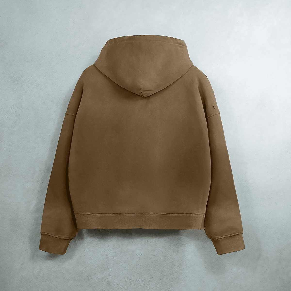 Heavyweight Distressed Dystopian Streetwear Zip-Up Hoodie