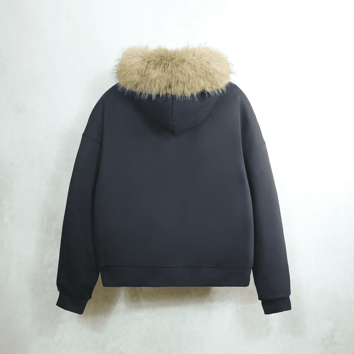 Heavyweight Fur-Trim Zip-Up Hoodie - Casual, Chic Streetwear