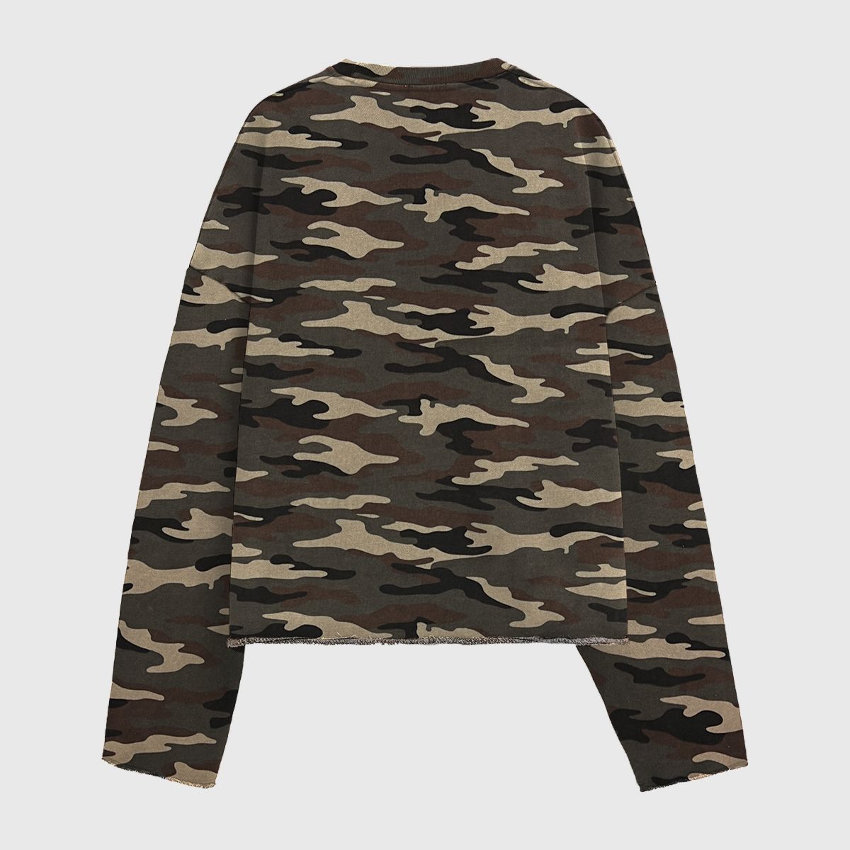 Heavyweight Camo Cropped Crewneck Sweatshirt
