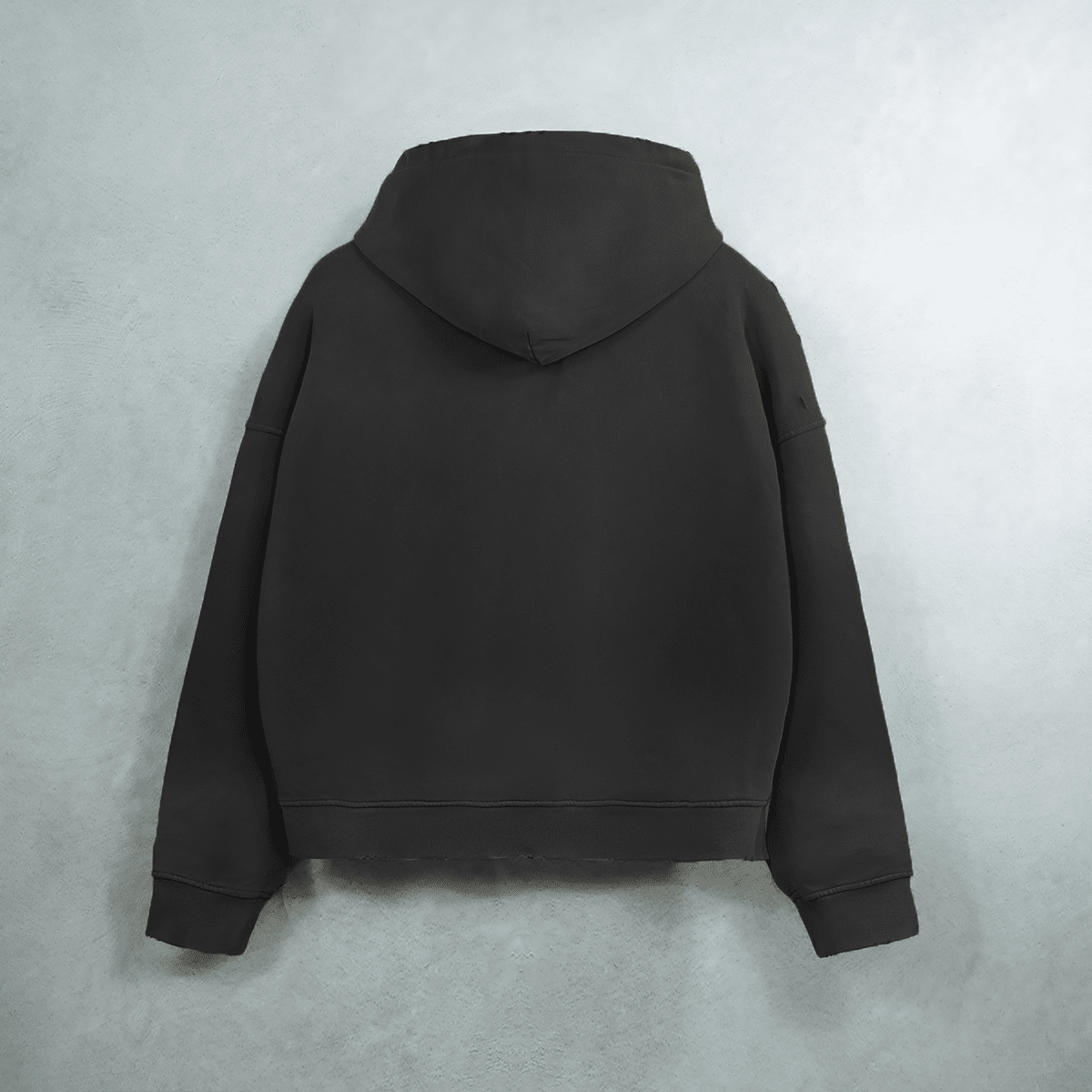 Heavyweight Distressed Dystopian Streetwear Zip-Up Hoodie