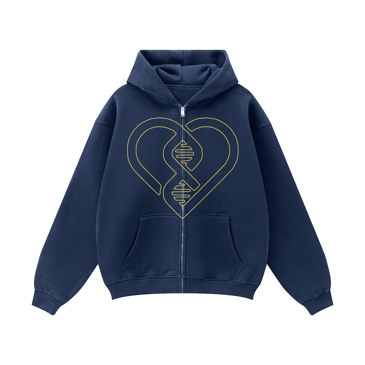 Heart of Gold Oversized Zip Hoodie