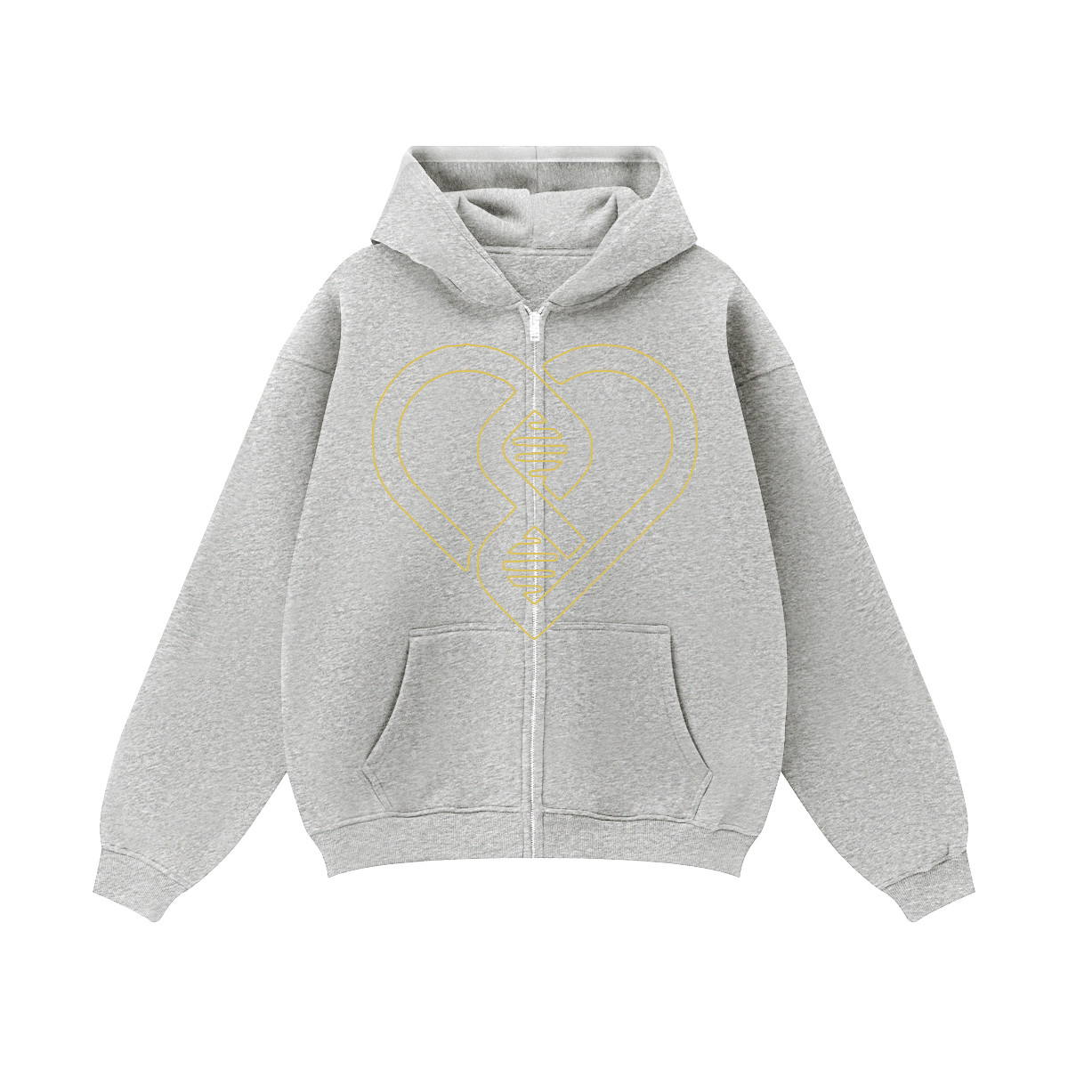 Heart of Gold Oversized Zip Hoodie