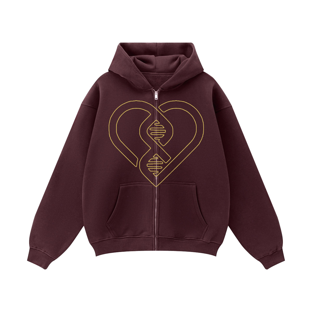 Heart of Gold Oversized Zip Hoodie