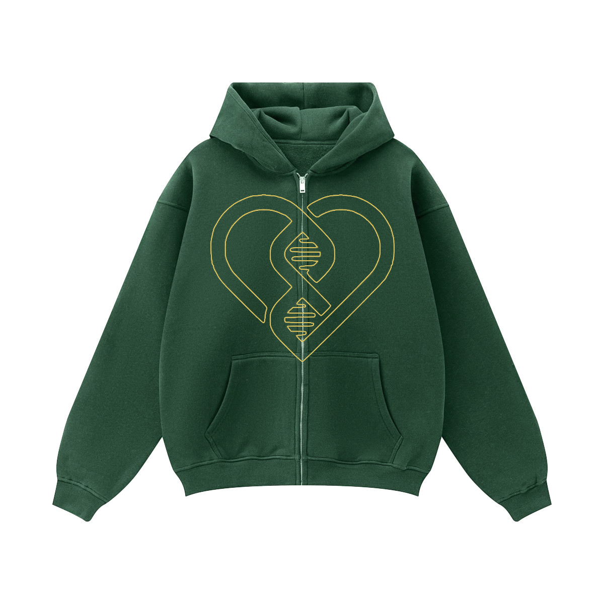 Heart of Gold Oversized Zip Hoodie