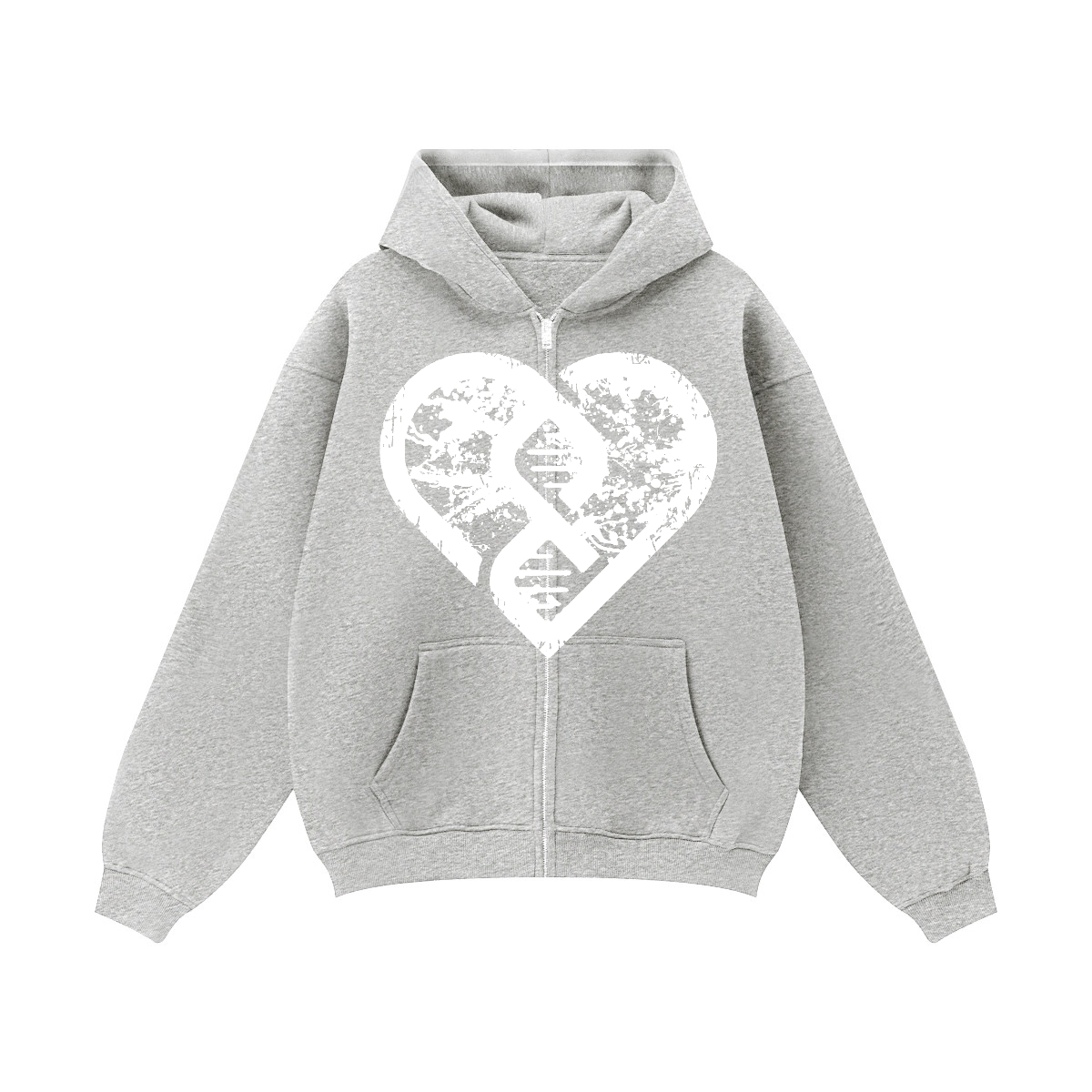 Brand Grunge Oversized Zip Hoodie