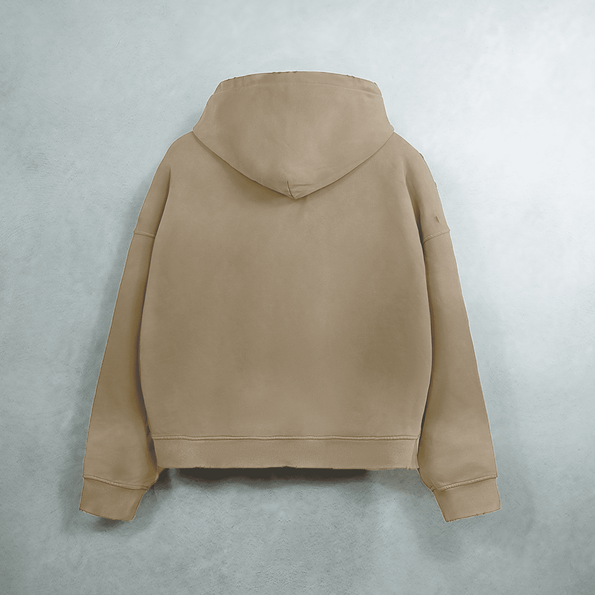 Heavyweight Distressed Dystopian Streetwear Zip-Up Hoodie