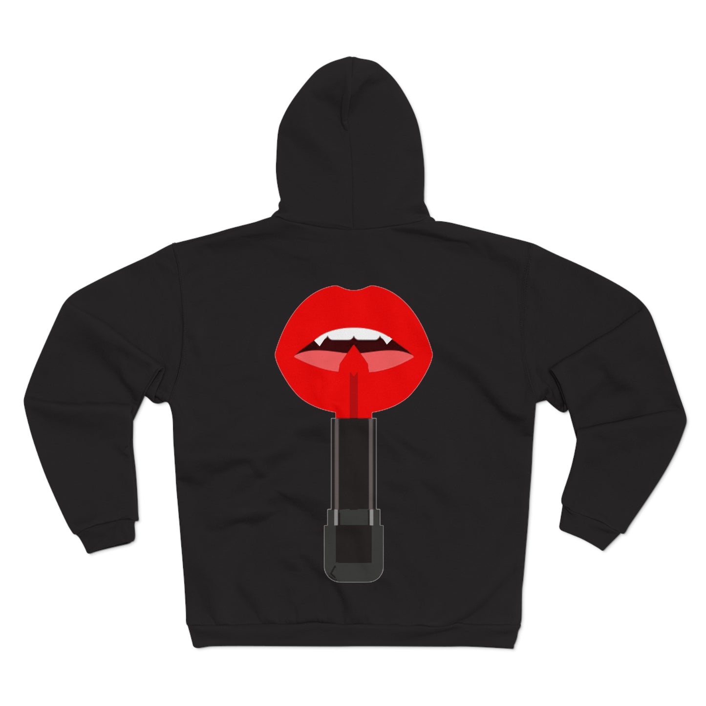 Lipstick Kiss Zip Hoodie — Red Lips XOXO Graphic Zip-Up Hoodie