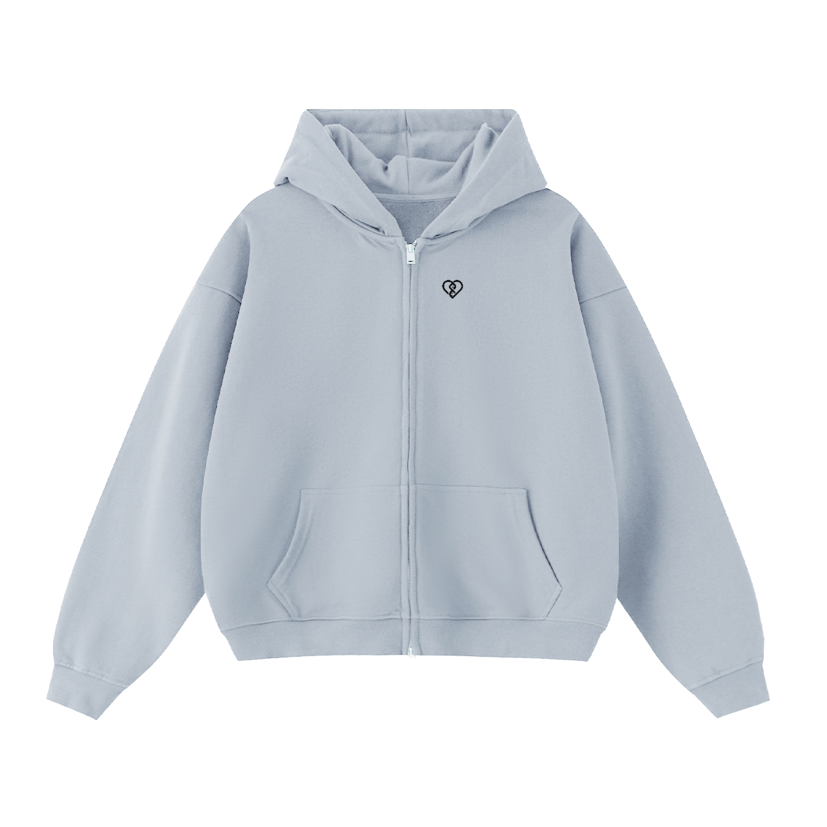 Cropped Oversized Zip-up Hoodie