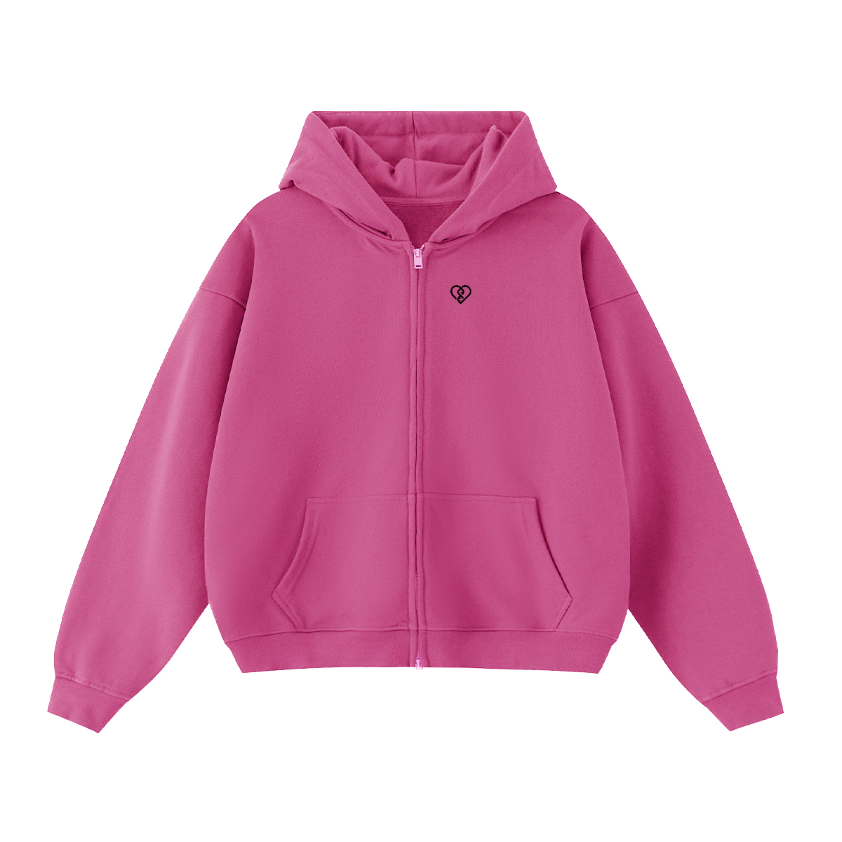 Cropped Oversized Zip-up Hoodie