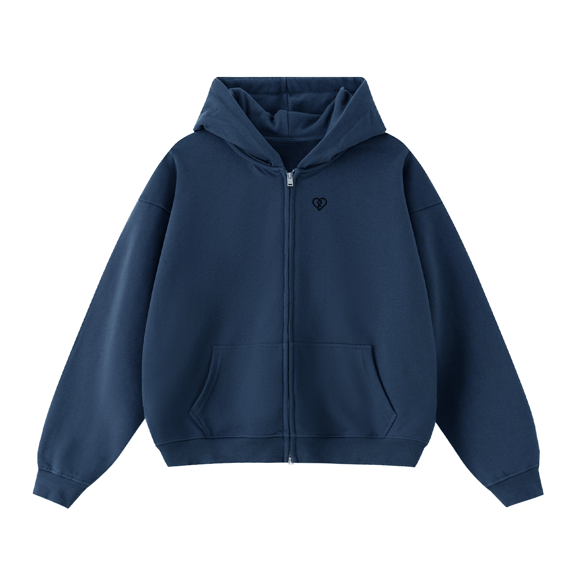 Cropped Oversized Zip-up Hoodie