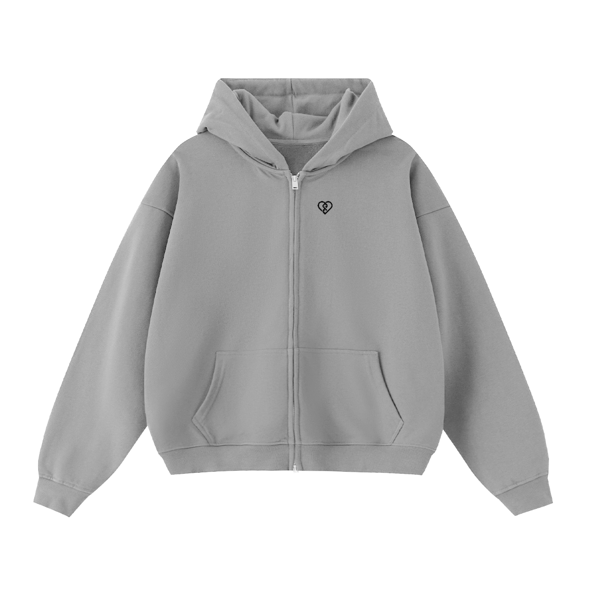 Cropped Oversized Zip-up Hoodie