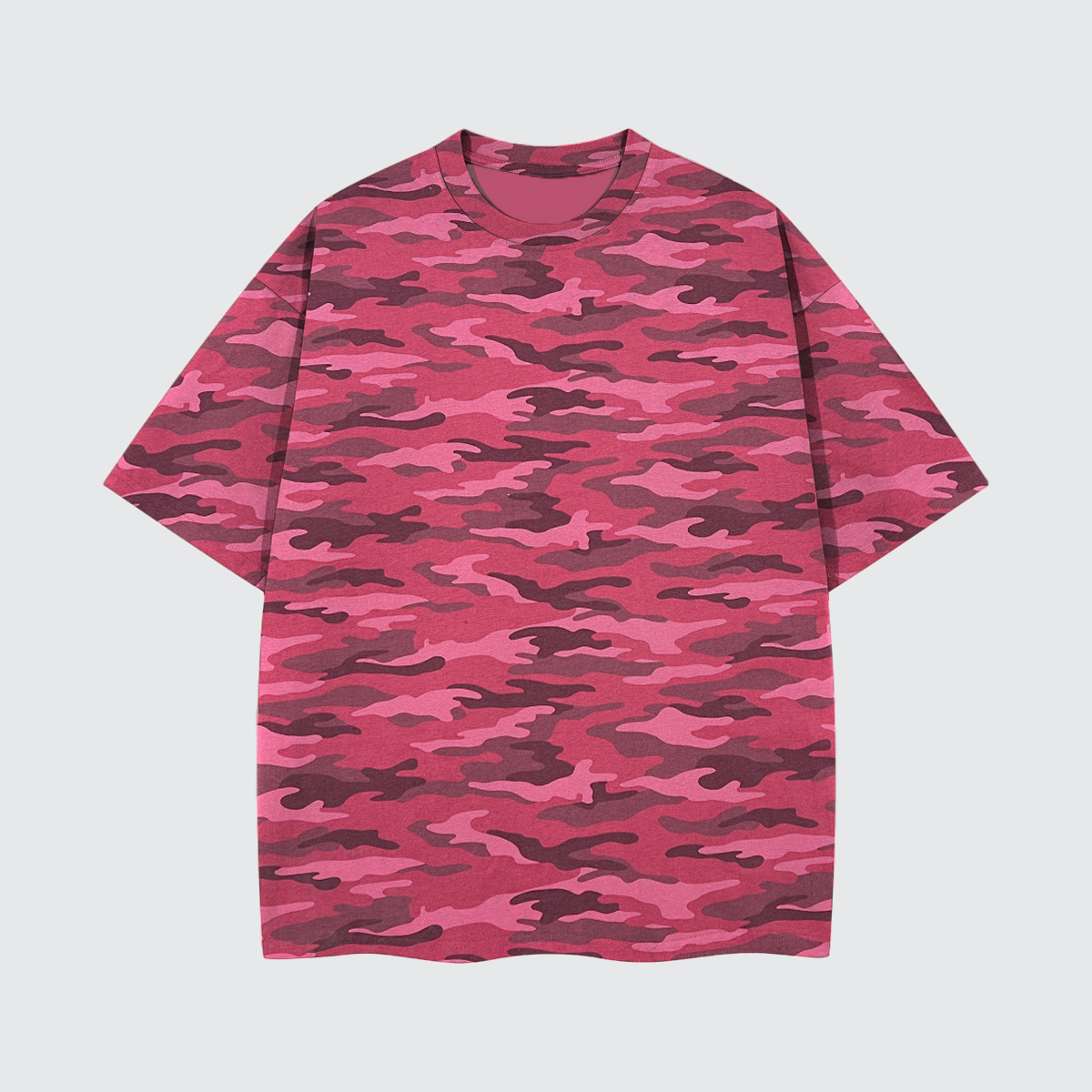 Unisex Heavyweight Cotton Rose Camo Oversized T-Shirt Respect Graffiti Design