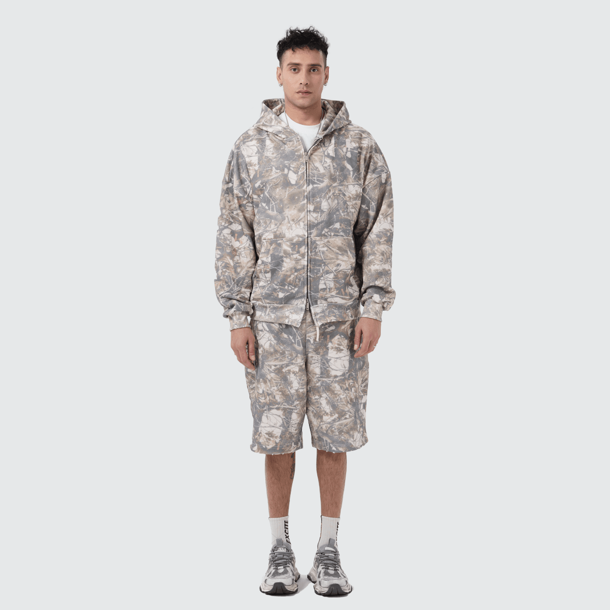 Heavyweight French Terry Camo Zip-Up Hoodie