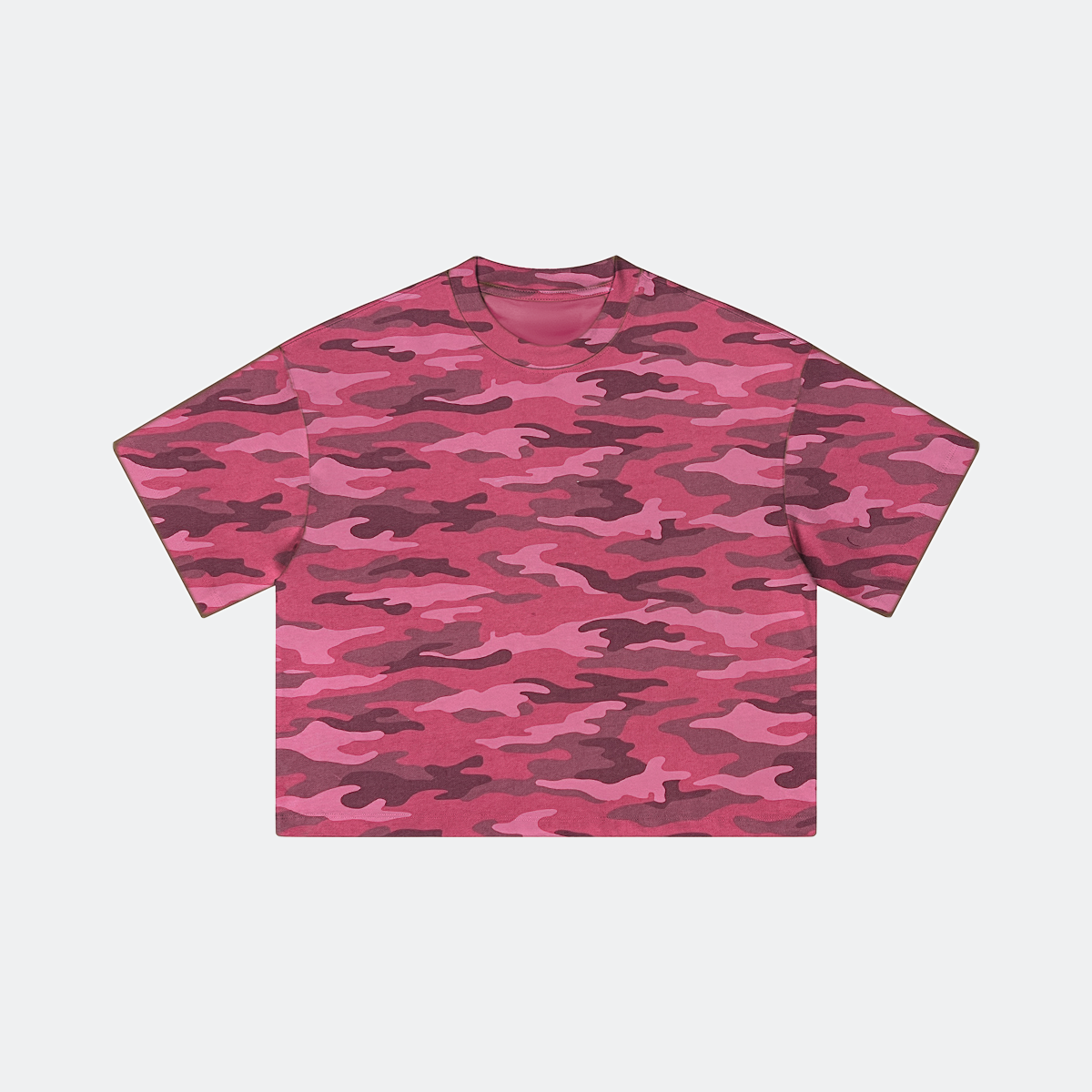 Premium Heavyweight Boxy Cropped Rose Camo T-Shirt