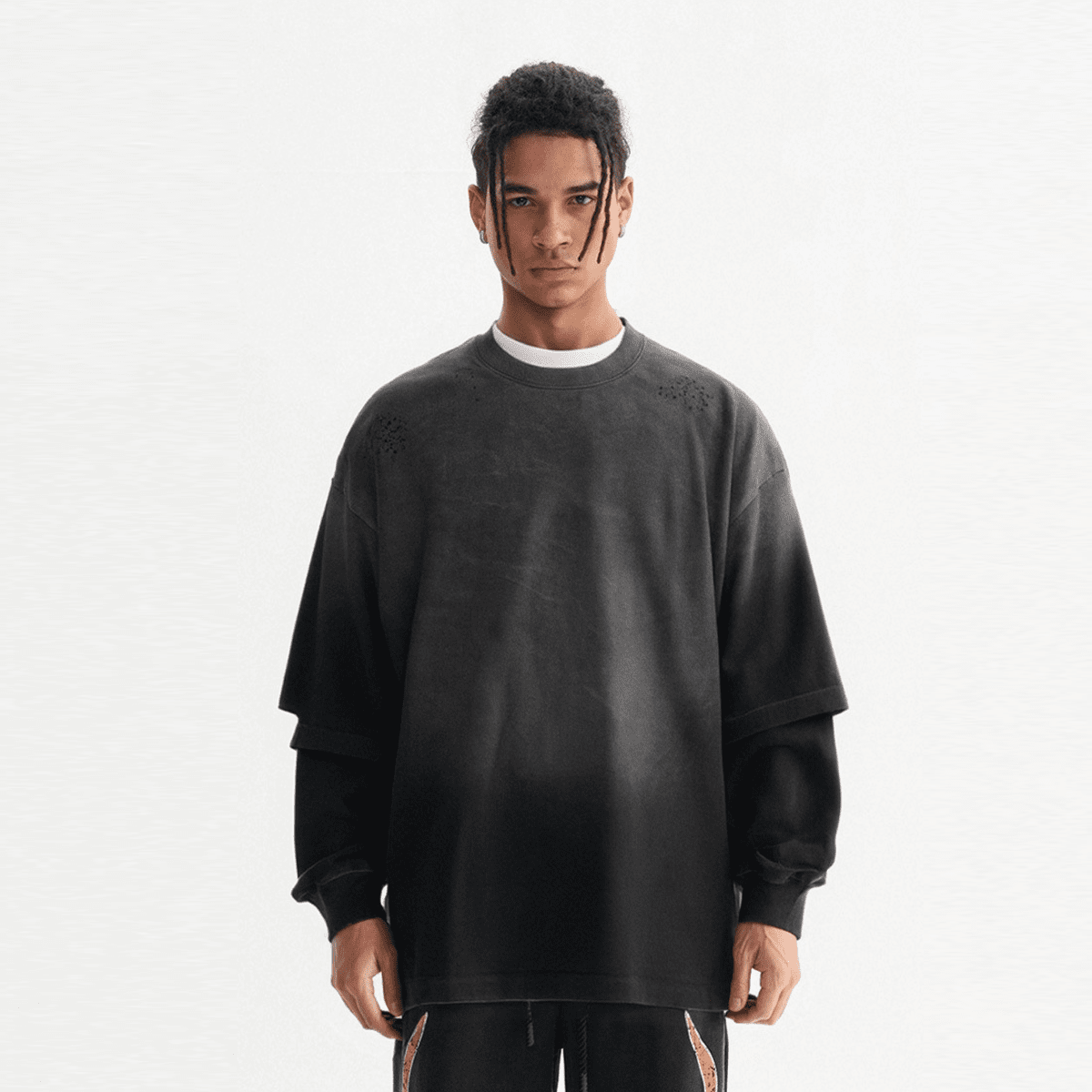 Heavyweight Washed Vintage Double-Gauze Long-Sleeve Shirt