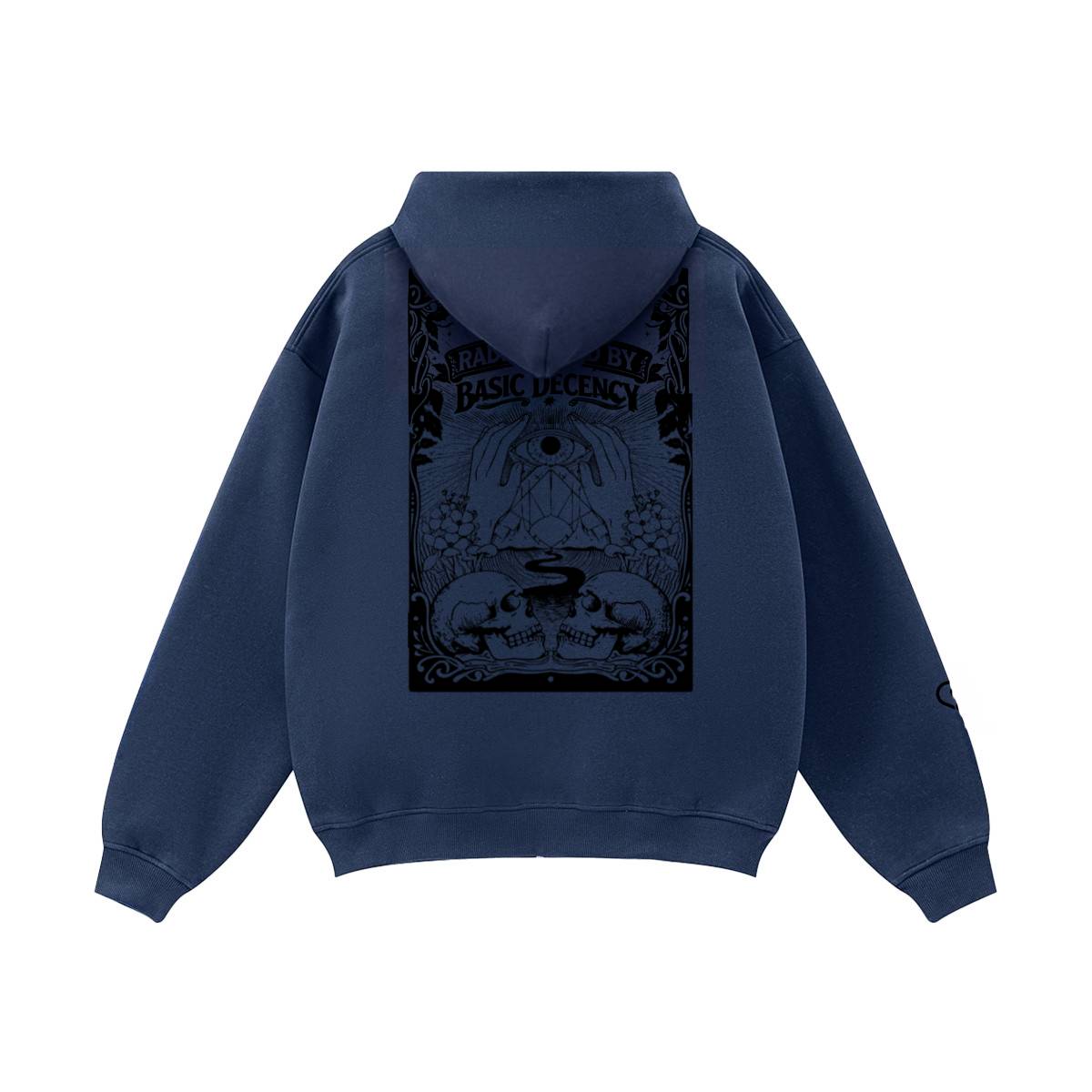 Radicalized By Basic Decency Fleece Zip-up Oversized Hoodie