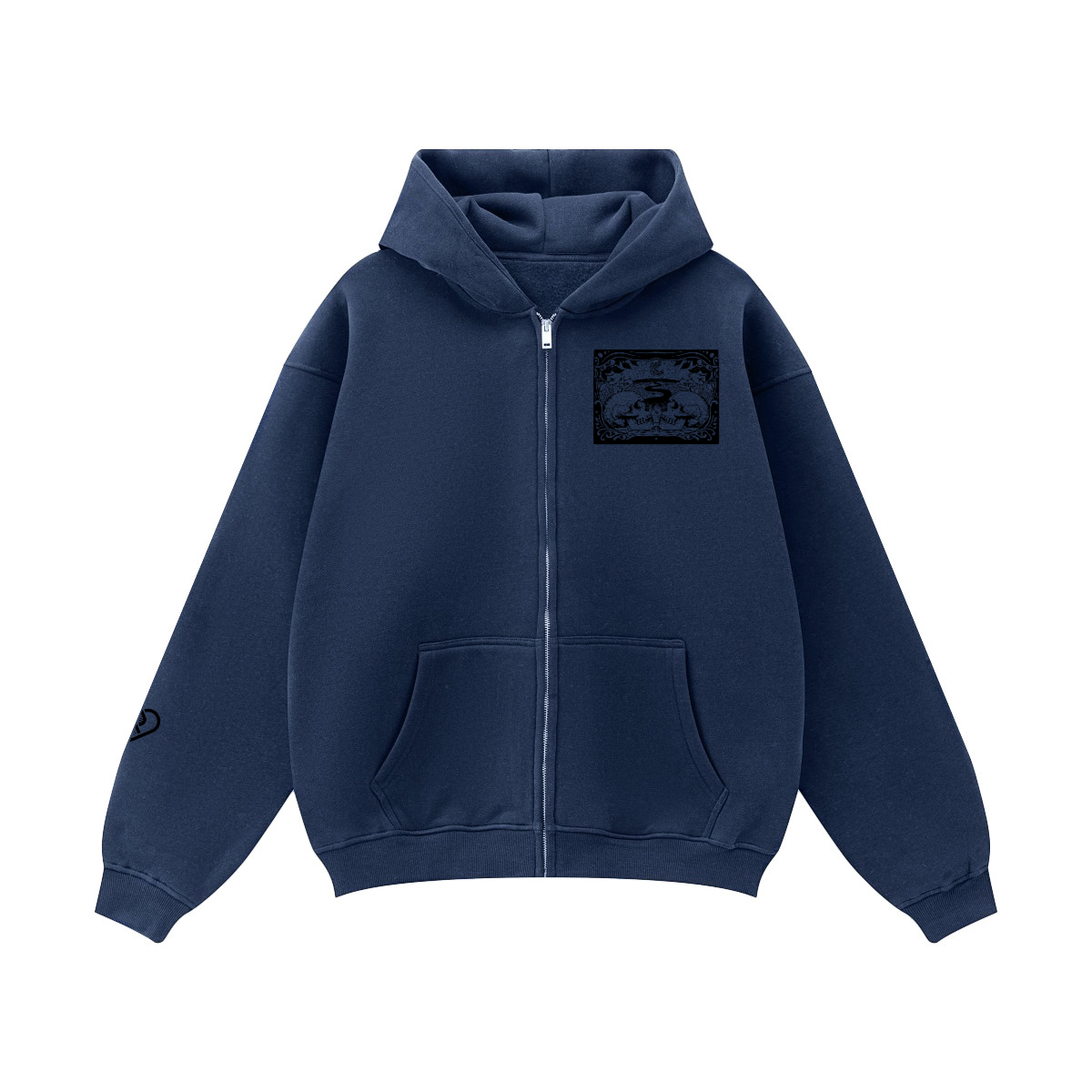 Radicalized By Basic Decency Fleece Zip-up Oversized Hoodie
