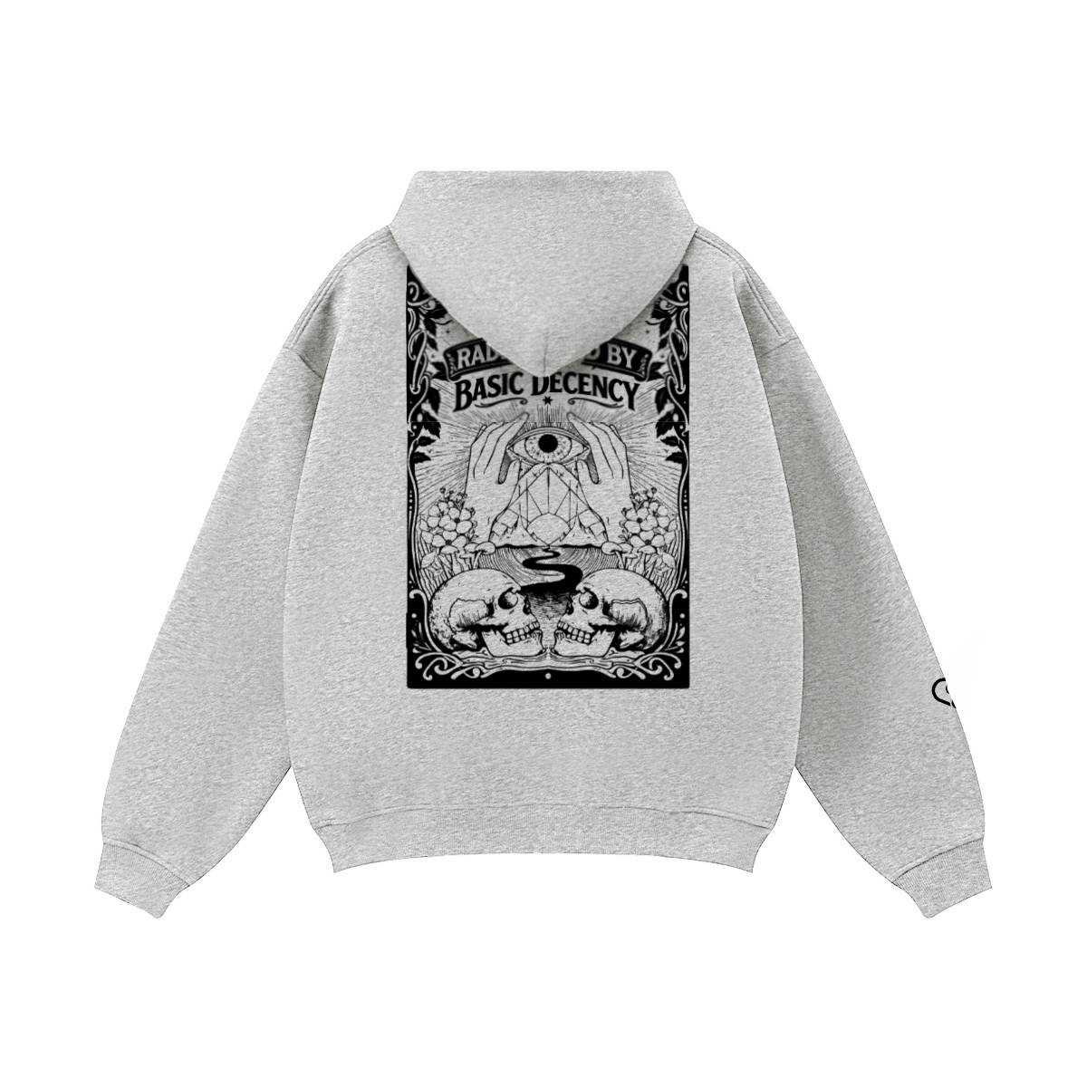 Radicalized By Basic Decency Fleece Zip-up Oversized Hoodie