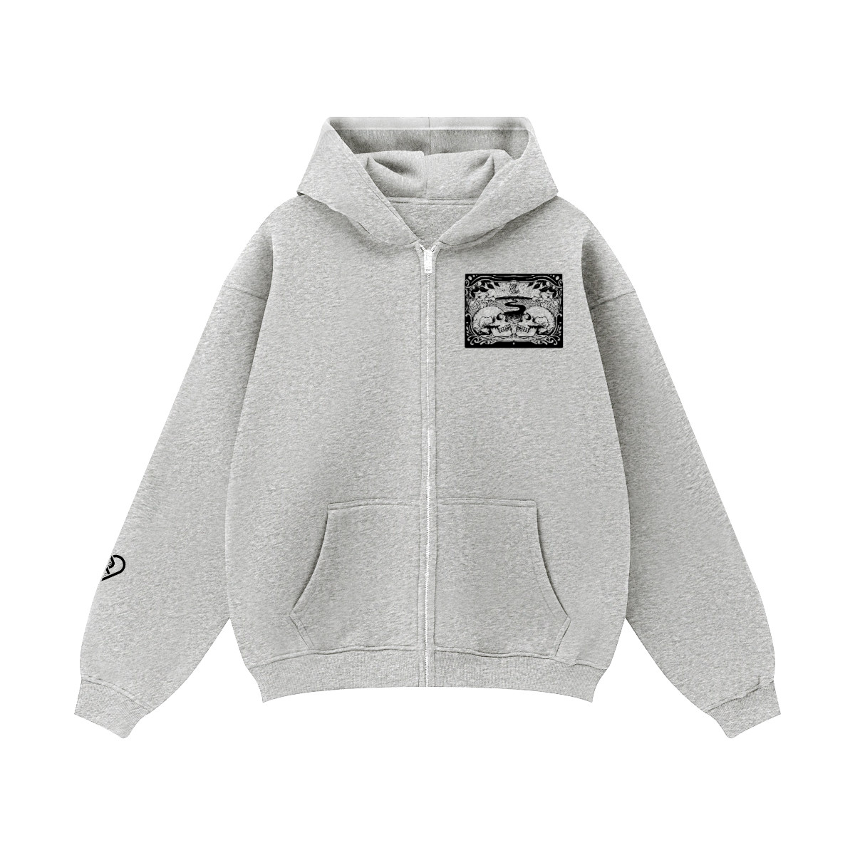 Radicalized By Basic Decency Fleece Zip-up Oversized Hoodie