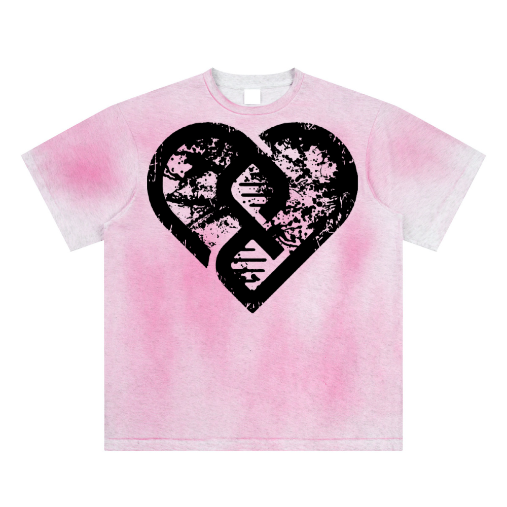 Sunfaded Hand-Painted T-Shirt - Grunge Brand Logo