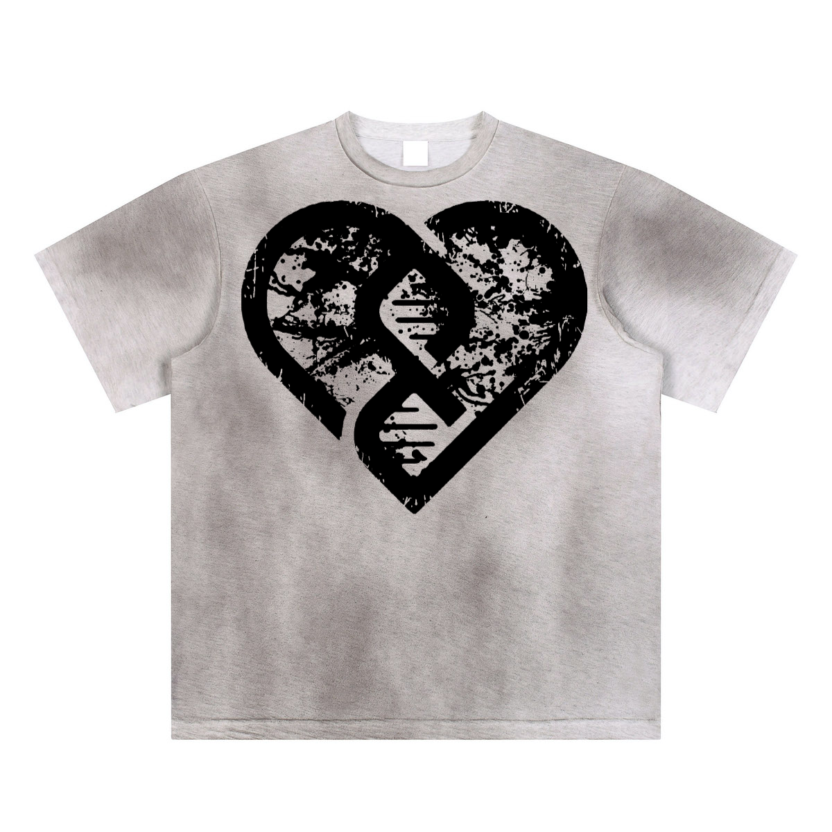 Sunfaded Hand-Painted T-Shirt - Grunge Brand Logo