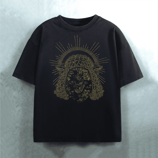 Unisex Heavyweight Oversized Snow-Wash T-Shirt - Black Sheep