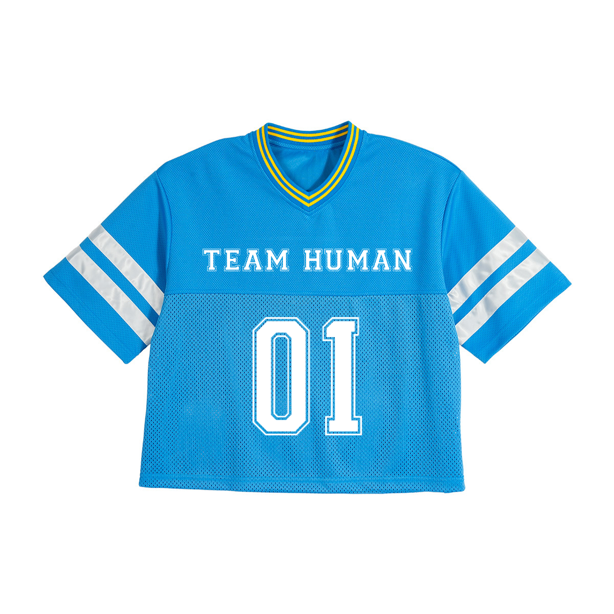 Football Jersey - Team Human / Respect - Vintage Mesh Style w Jacquard Collar