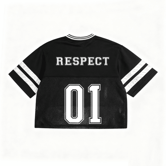 Football Jersey - Team Human / Respect - Vintage Mesh Style w Jacquard Collar