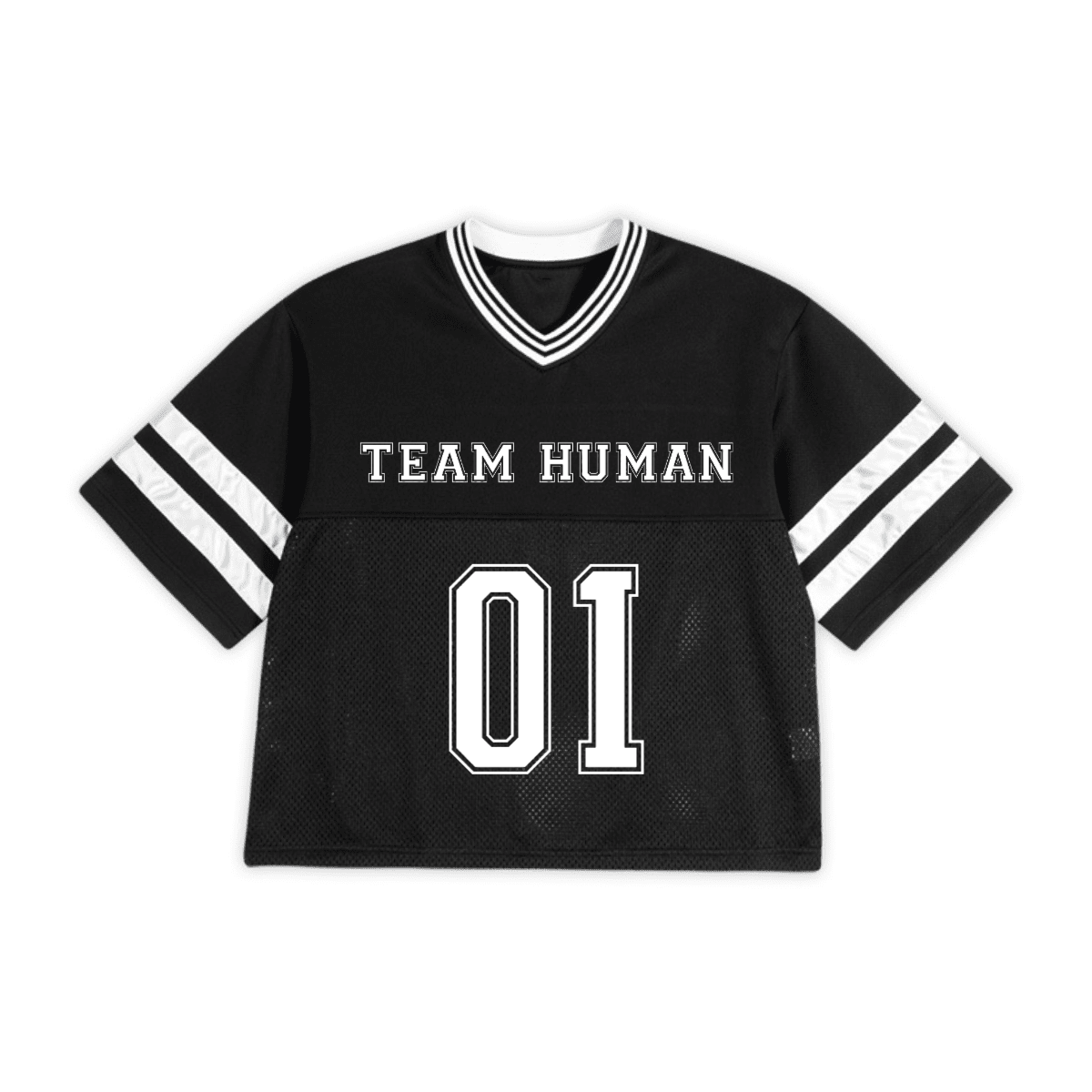 Football Jersey - Team Human / Respect - Vintage Mesh Style w Jacquard Collar