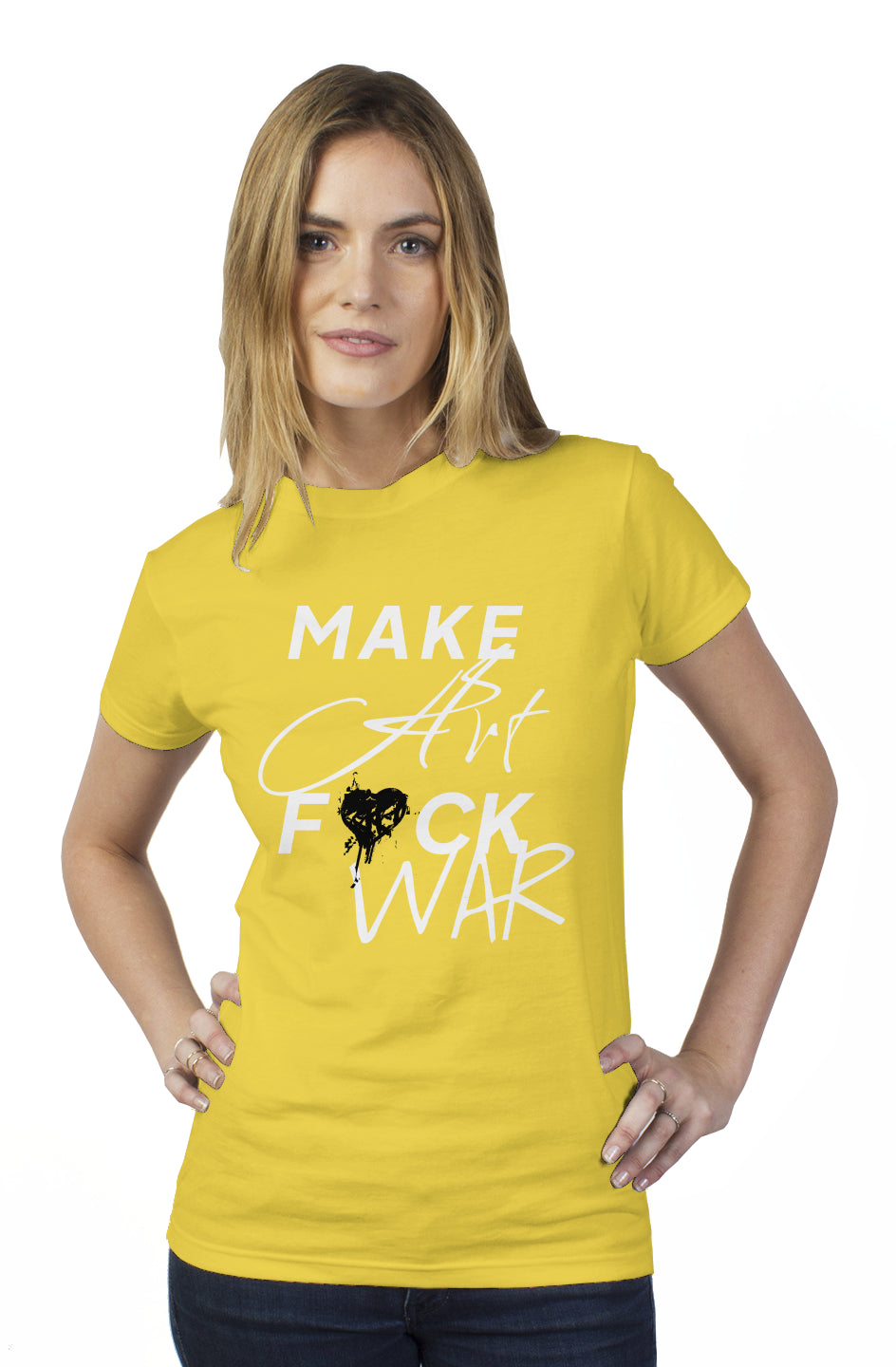 Make Art F*ck War - Tultex womens t shirt