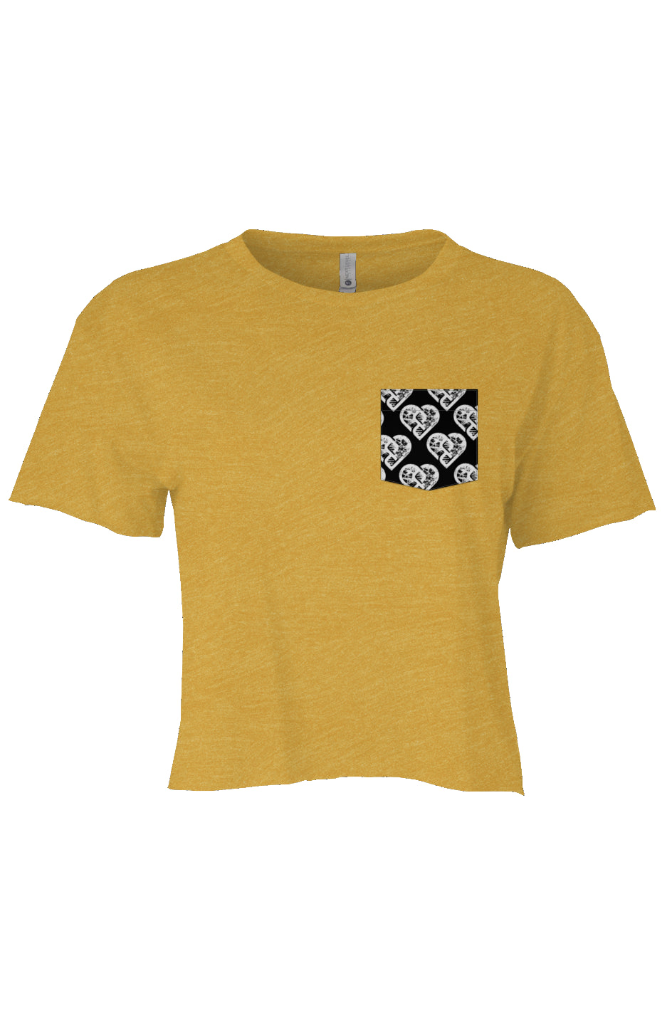 DNA Heart (Grunge) Pattern Pocket - Festival Womens Cali Crop