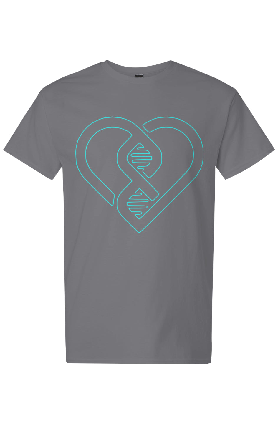 DNA Heart Outline (Aqua) - Light Cotton T-Shirt