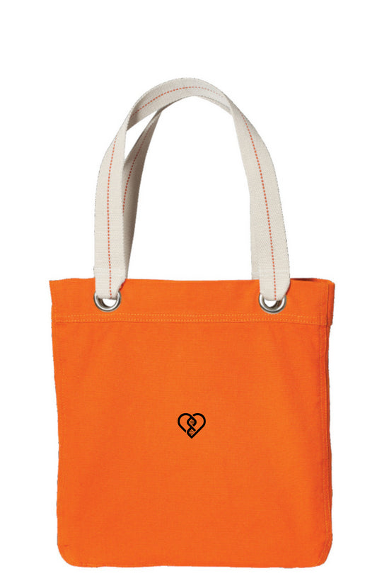 DNA Heart Logo Orange Tote Bag