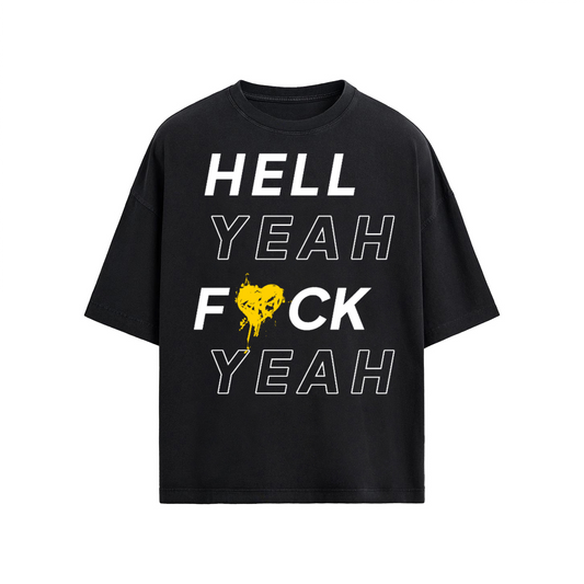 Oversized Heavyweight Graphic T-Shirt - Casual Premium Streetwear Statement Tee