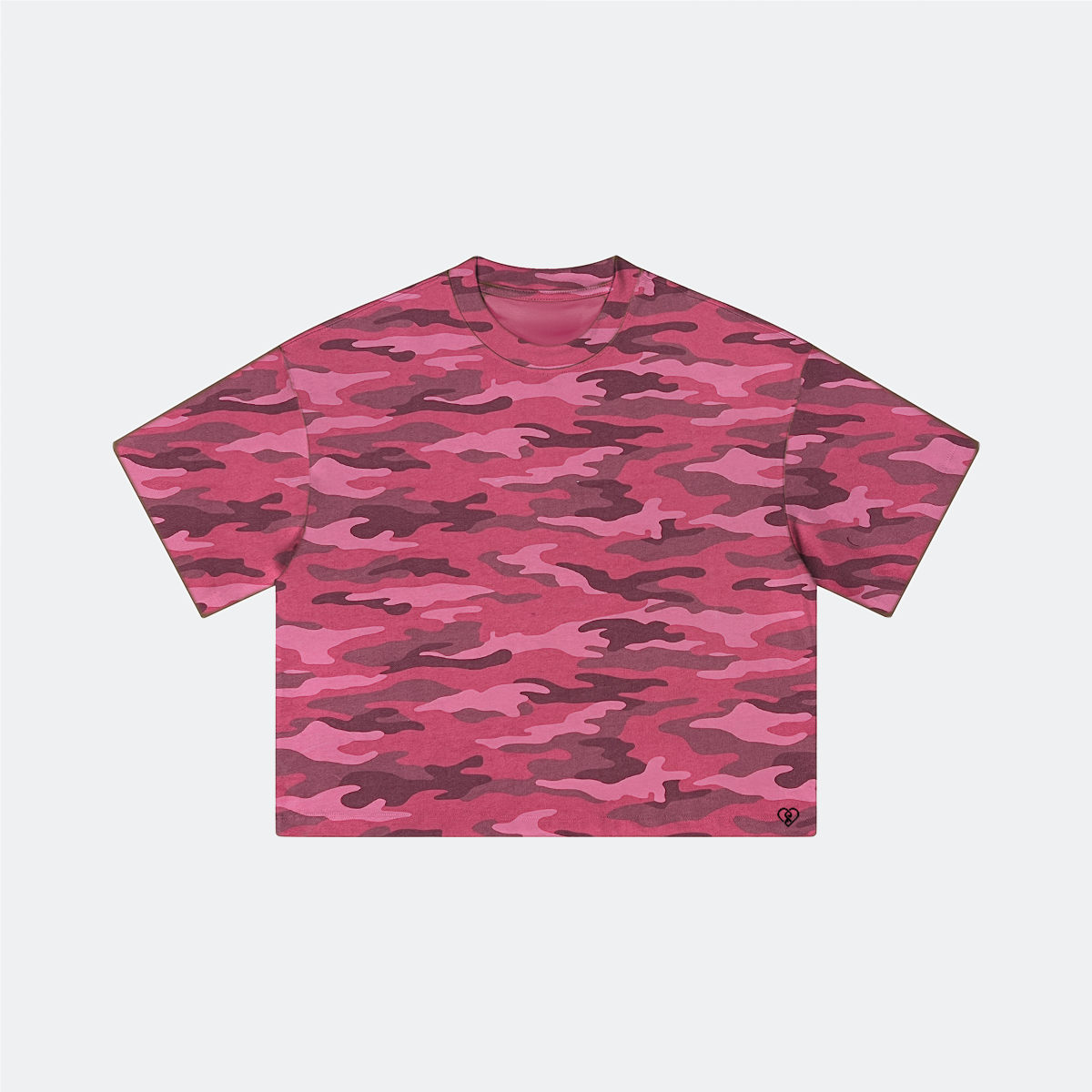 Premium Heavyweight Boxy Cropped Rose Camo T-Shirt