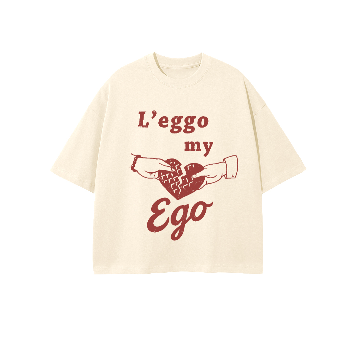Heavyweight Oversized Cropped T-Shirt - Leggo My Ego