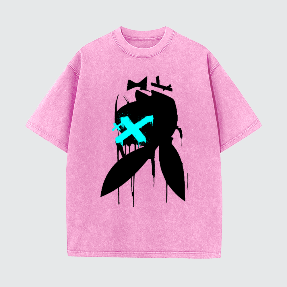 Vintage Snow Wash Cotton T-Shirt - Playboy Bunny XOX