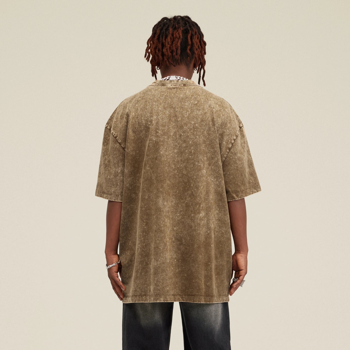 Premium Heavyweight Oversized Snow Wash T-shirt - Blank/No Graphic