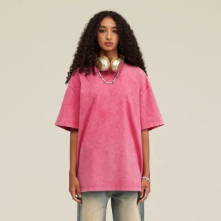 Premium Heavyweight Oversized Snow Wash T-shirt - Blank/No Graphic