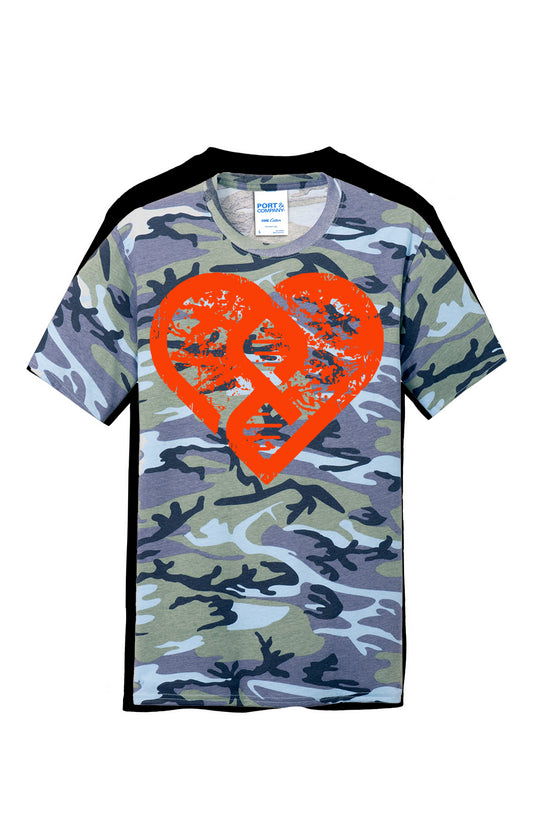 Grunge Heart (Orange) Camo Tee