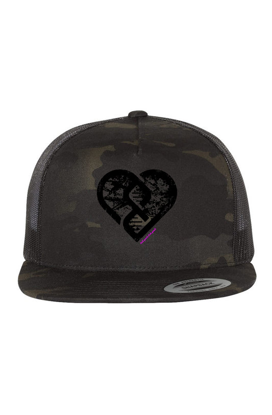 Grunge Heart HYFY Multicam Black/ Black Trucker Cap