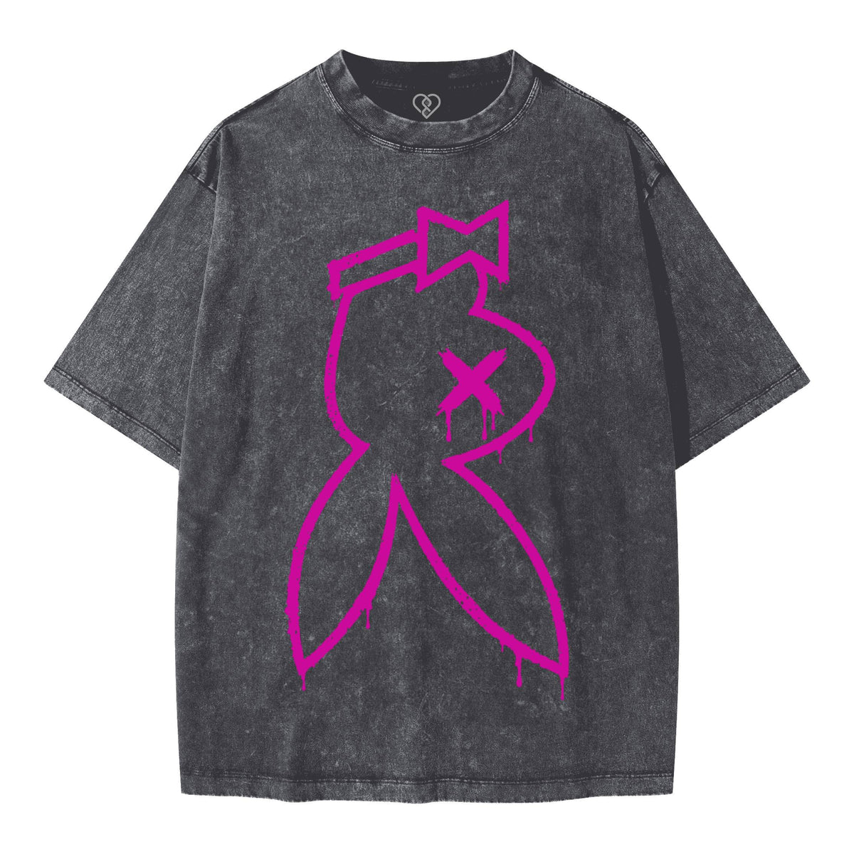 Heavyweight Oversized Snow Wash T-shirt - Playboy Killer
