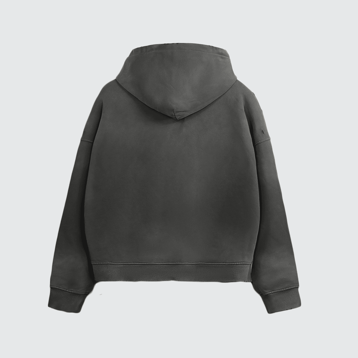 Heavyweight Distressed Dystopian Streetwear Zip-Up Hoodie
