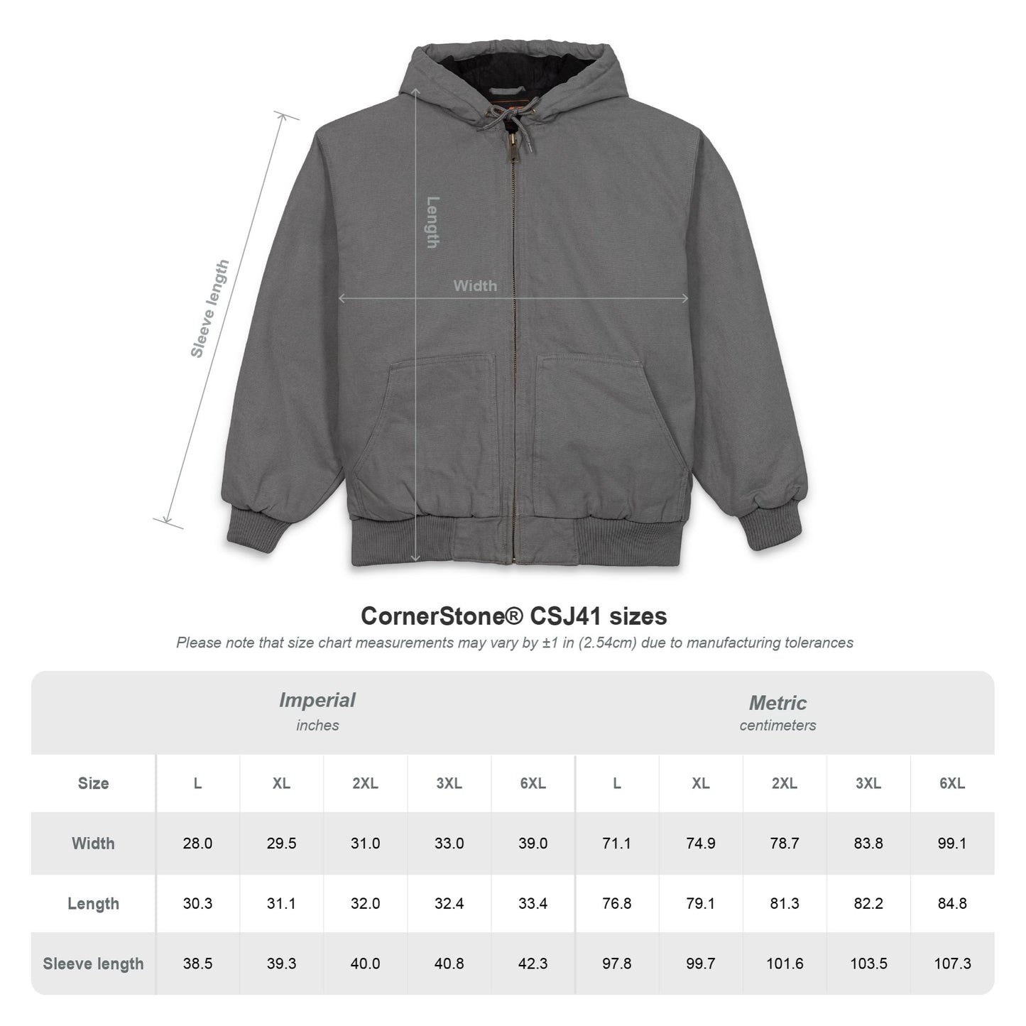Men's Duck Cloth Hooded Work Jacket — Embroidered Logo Durable Workwear