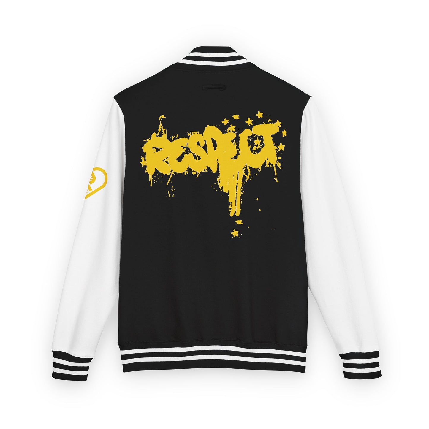 Letterman Jacket — Yellow Respect Graffiti Varsity Jacket
