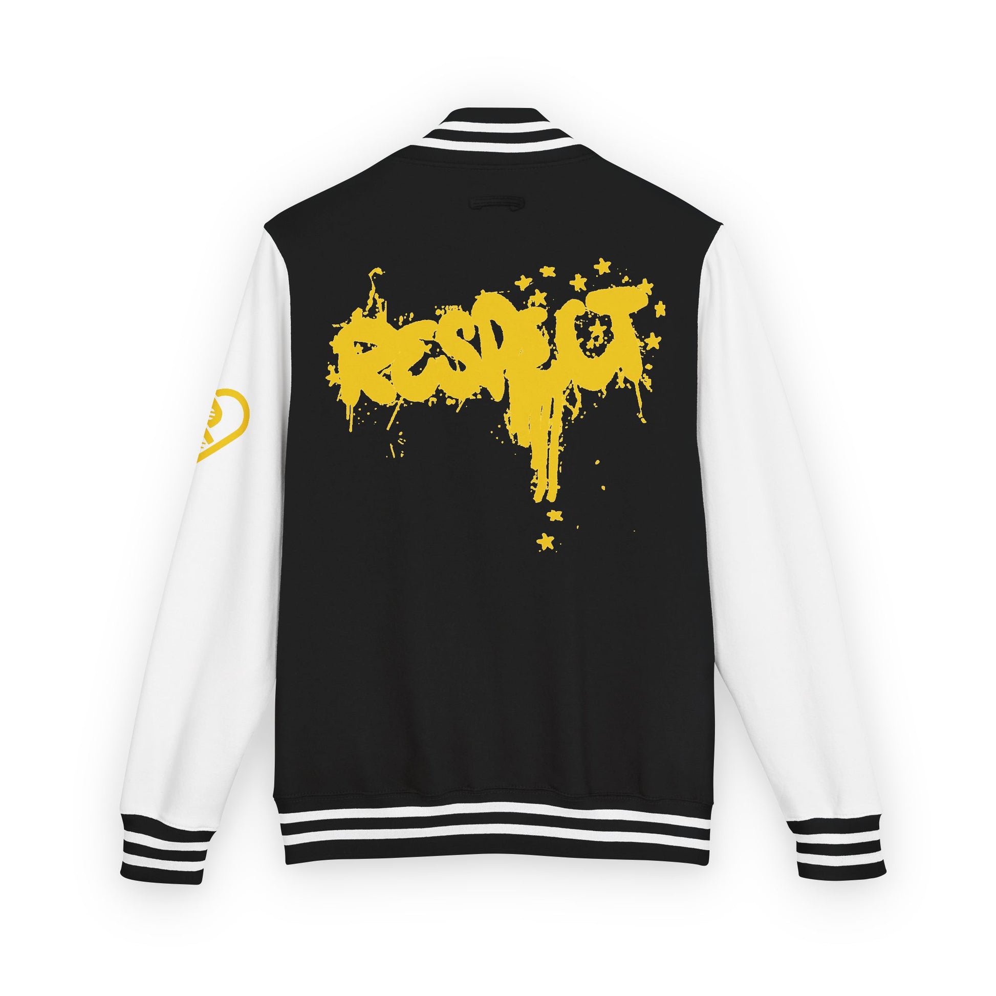 Letterman Jacket — Yellow Respect Graffiti Varsity Jacket