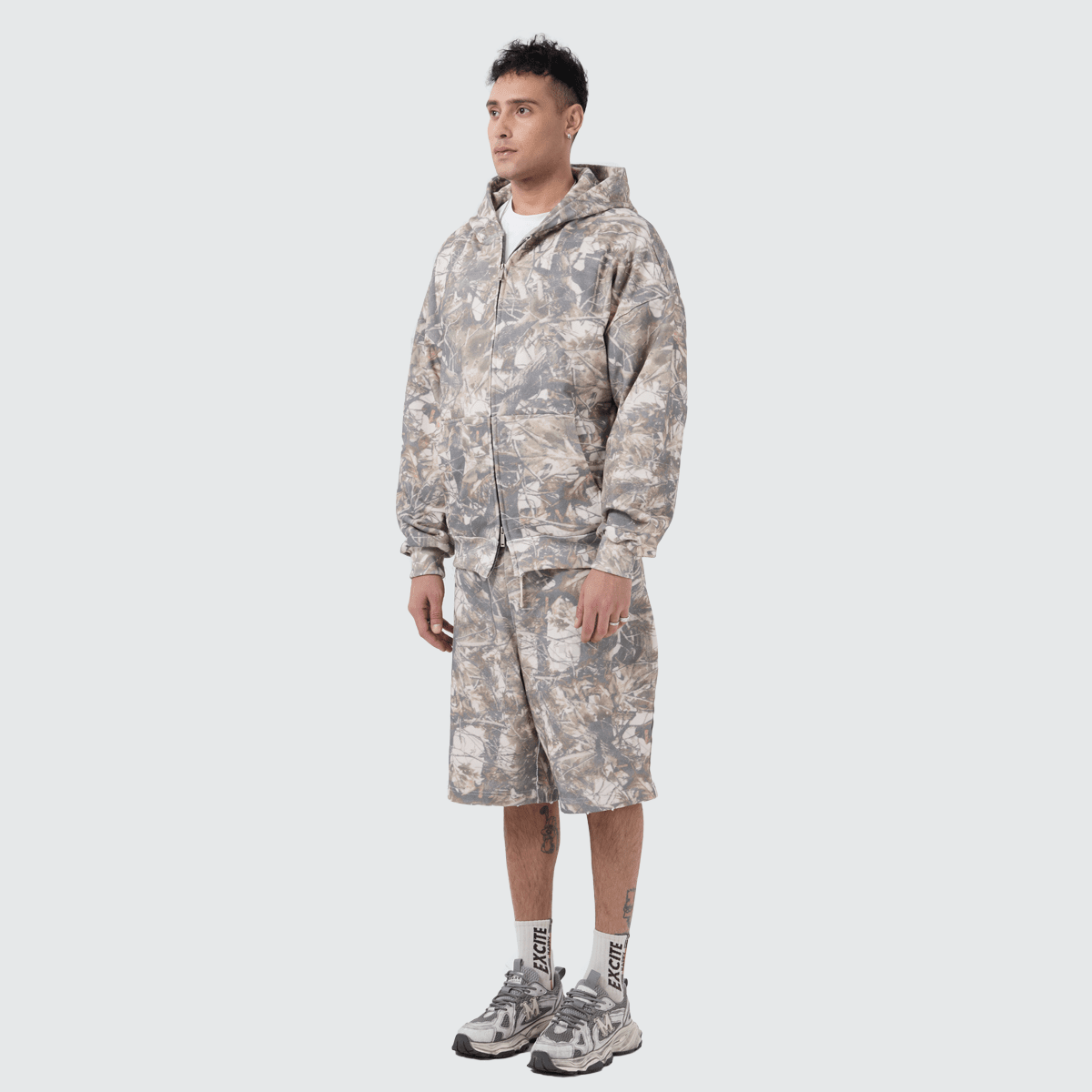 Heavyweight French Terry Camo Zip-Up Hoodie