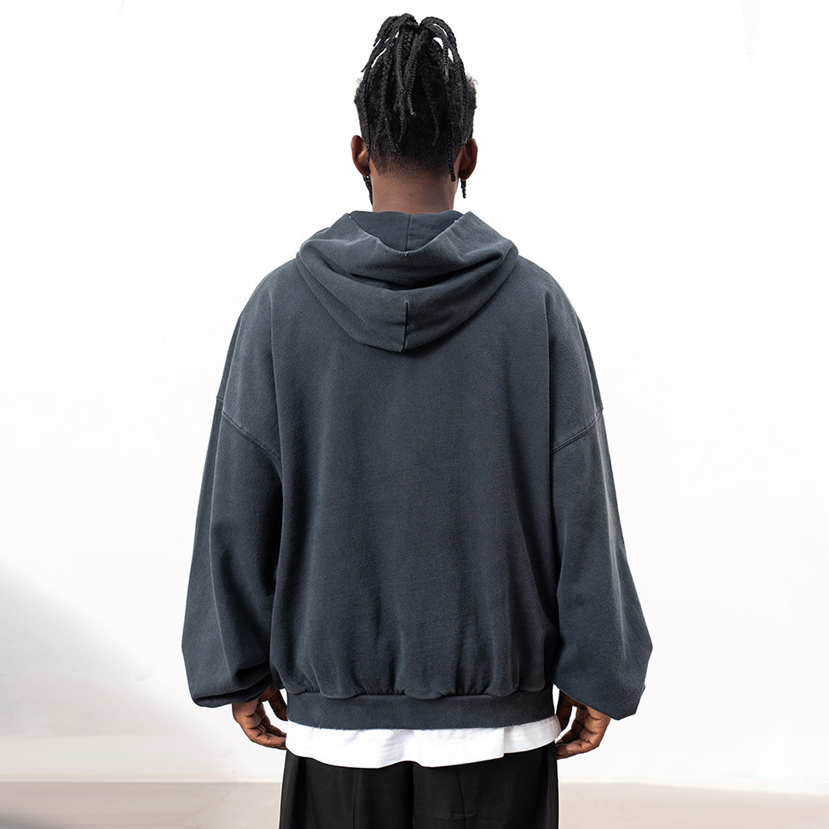 Oversized Heavyweight Distressed Hoodie W Reversed Pocket - Premium Streetwear Sweatshirt